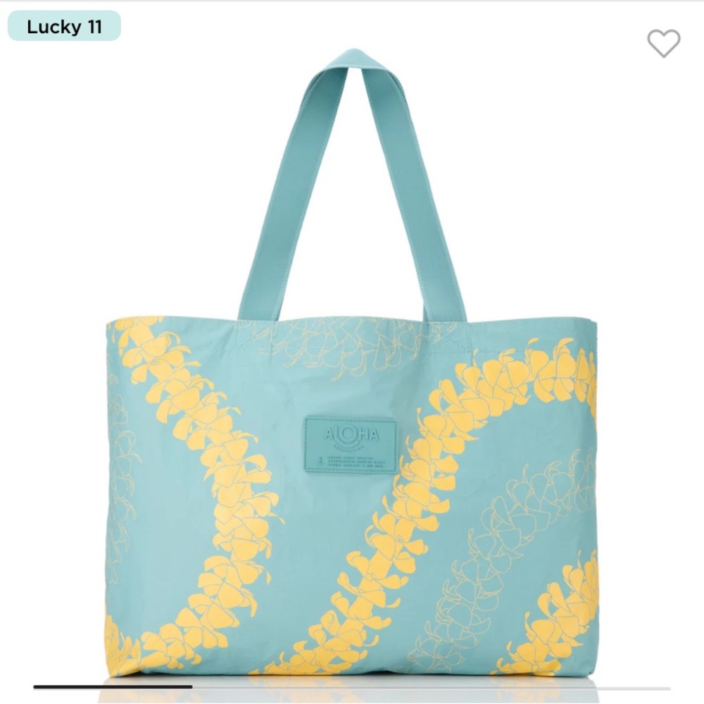 ALOHA Collection Tropical Teal and Yellow Tote